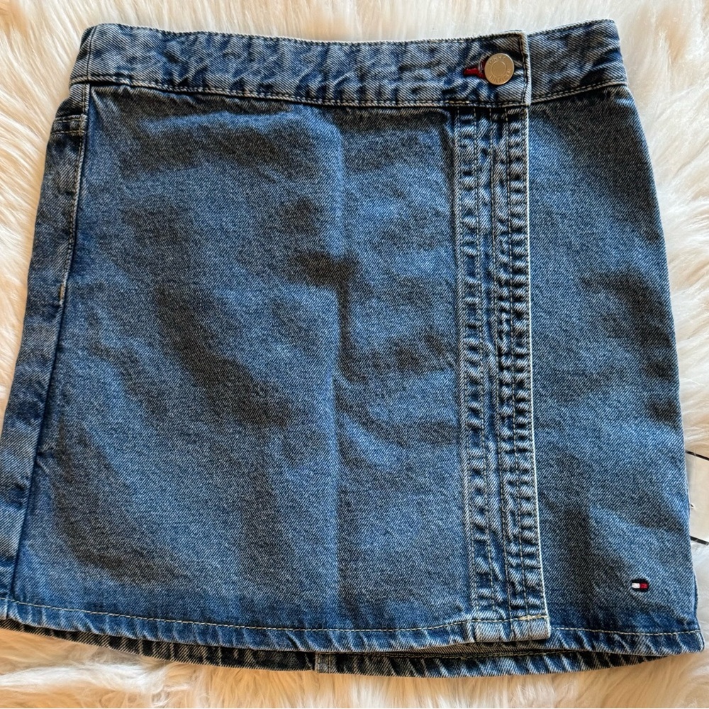 Tommy Hilfiger Blue A-Line Wrap Mini Skirt